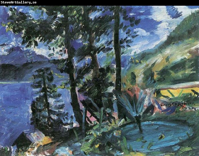 Lovis Corinth Walchensee mit Springbrunnen